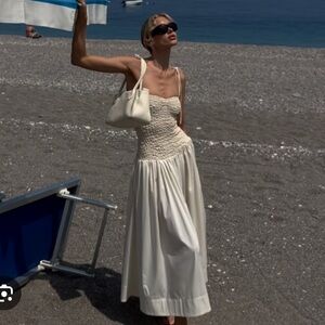 NWT Revolve LPA Stacci Midi Dress in Beige & Cream